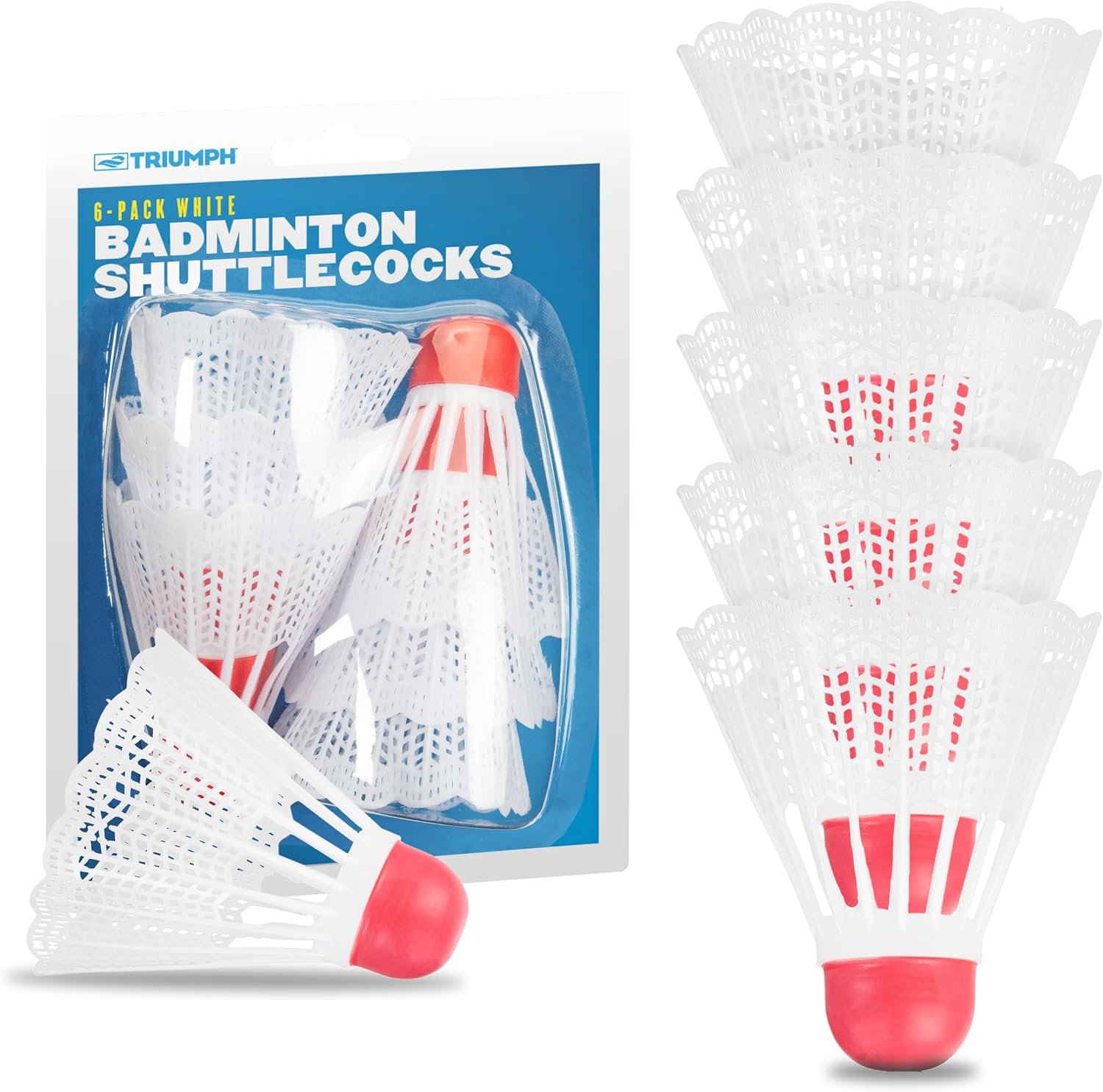 Nylon Badminton Shuttlecocks — 6 Pack