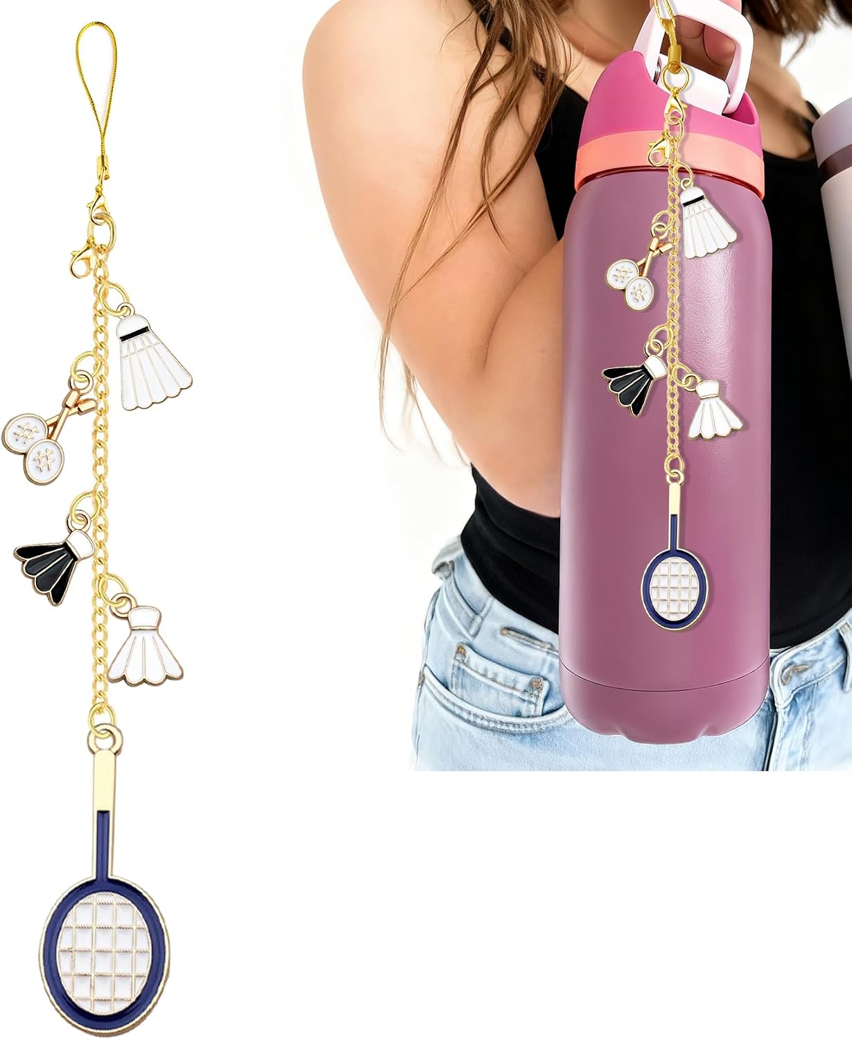 Bottle Shoulder Strap and Handle Set — with Ring and Keychain