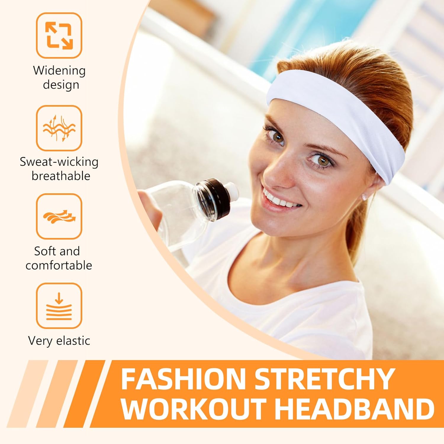 Non-Slip Sports Headbands — 8 Pack