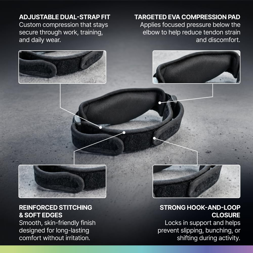 Elbow Support Strap — Adjustable, Pair