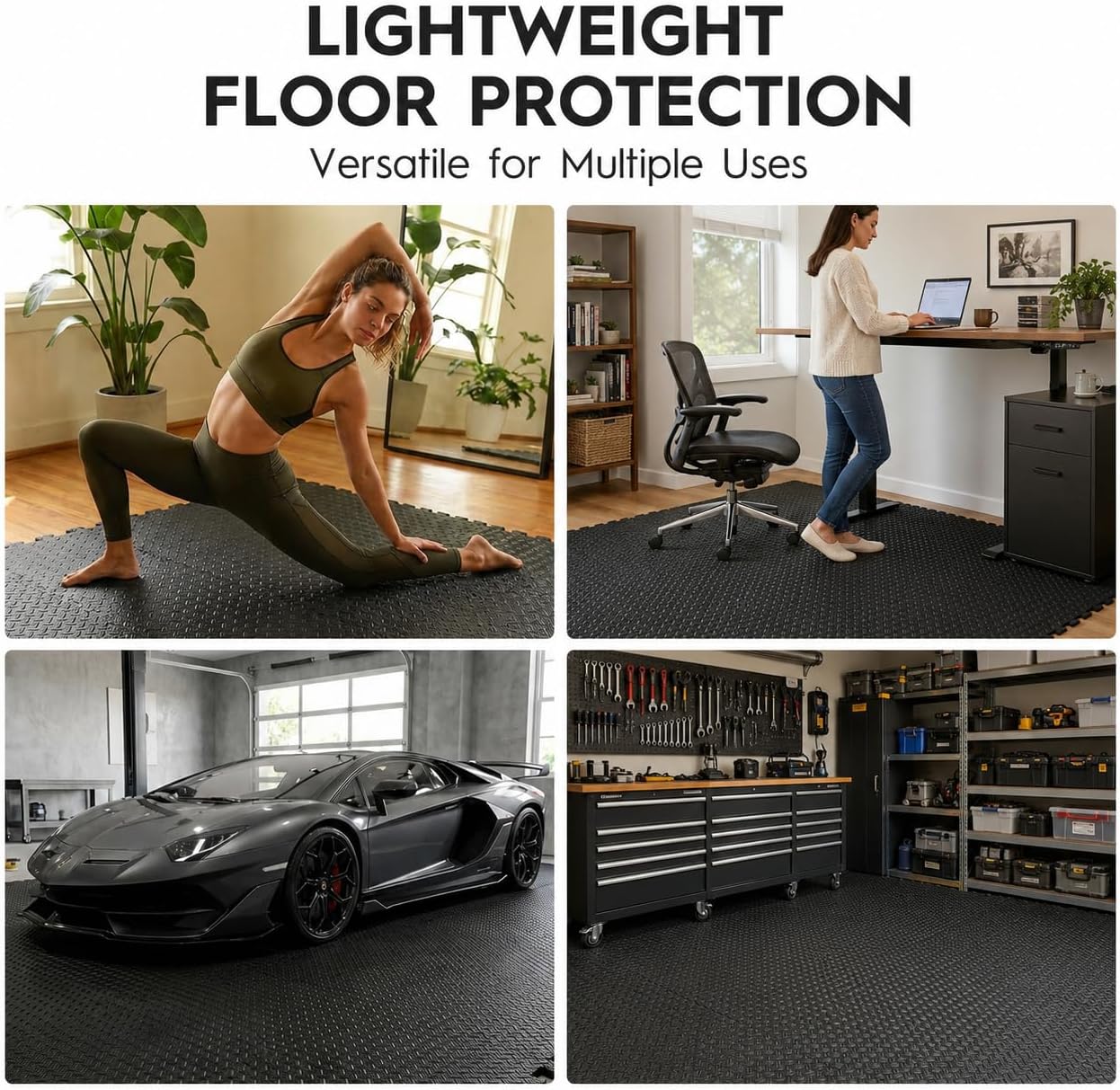 EVA Foam Gym Floor Tiles — 18 Pieces, 18 sq ft