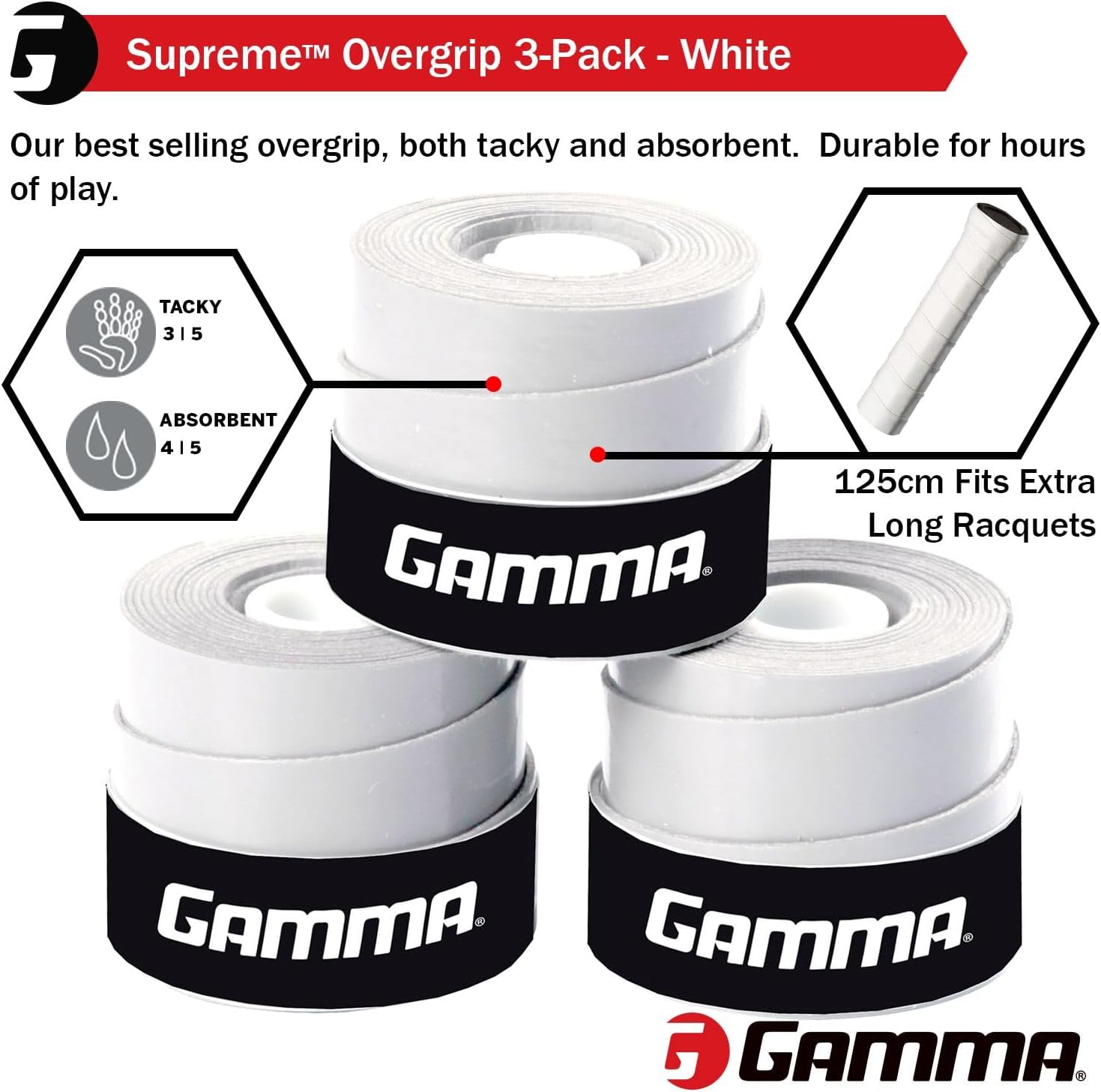 Racquet Overgrip — Multipack, Tacky Finish
