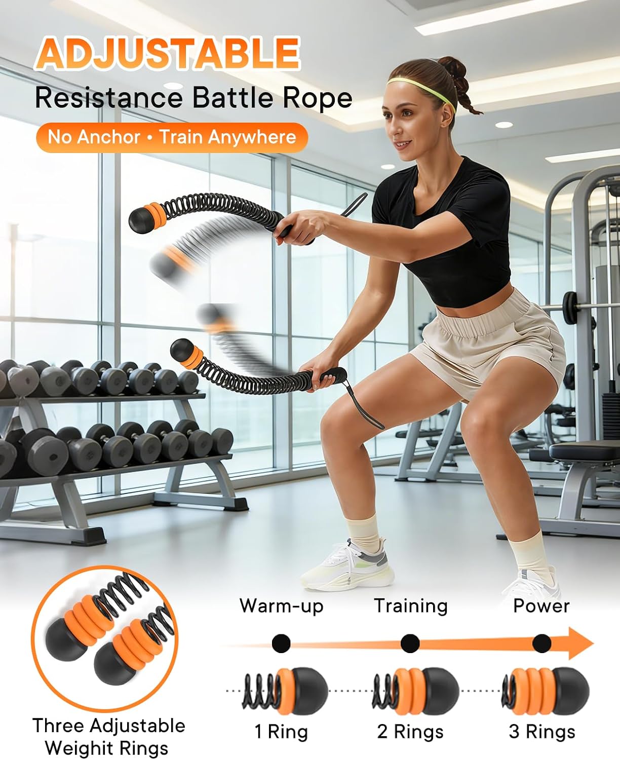 Ropeless Battle Ropes — 3 Pack, Adjustable Weights
