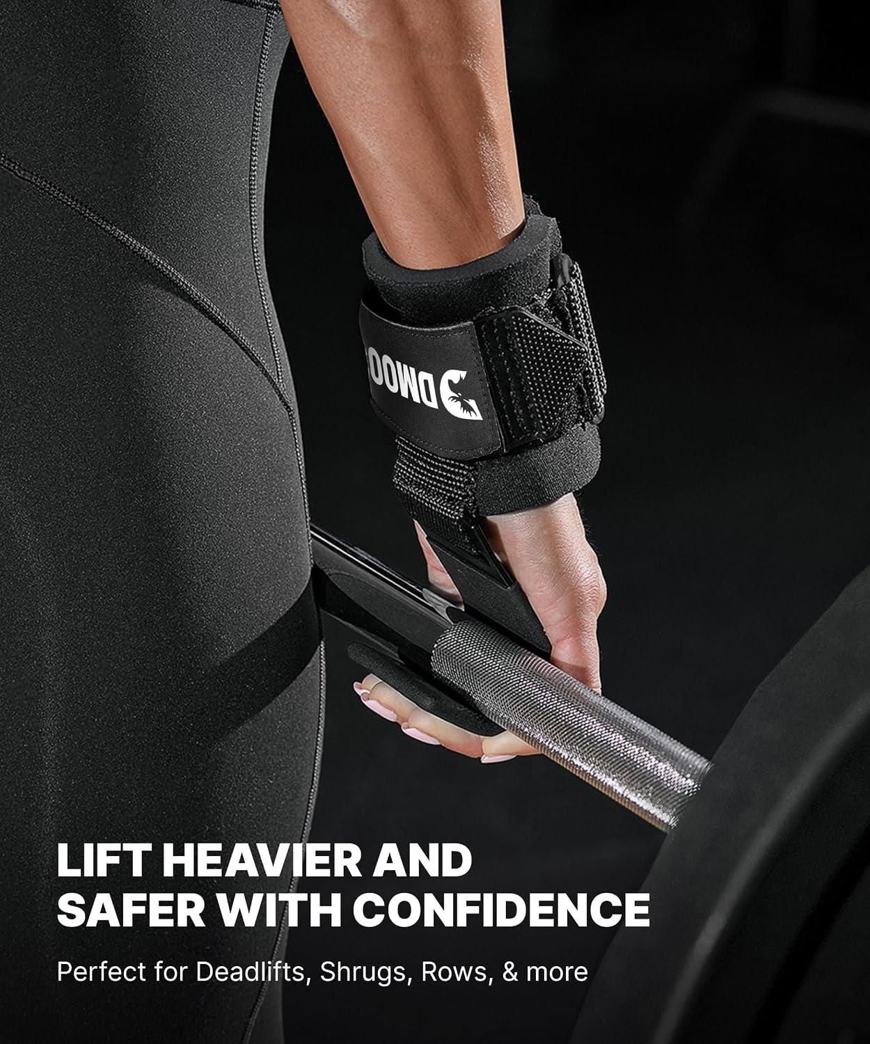 Weight Lifting Hooks — Pair, Anti-Rip Straps
